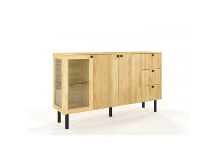 8359 4 komoda visby norvik 160 cm prirodni borovicove drevo