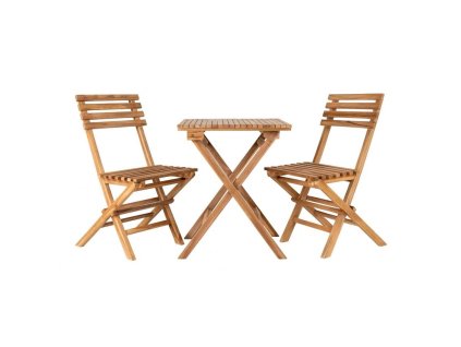 9091 4 zahradni kavovy set cuenca teakovy stolek a dve zidle