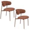 Jídelní židle CLAES WLL, kovová, potah hnědý