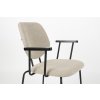 Jídelní židle ZELO WLL, kovová, područky, béžový látkový potah