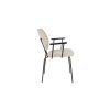Jídelní židle ZELO WLL, kovová, područky, béžový látkový potah