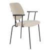 Jídelní židle ZELO WLL, kovová, područky, béžový látkový potah