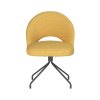 Jídelní otočná židle MICK WLL, kovové nohy "oblouk", žlutý látkový potah