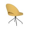 Jídelní otočná židle MICK WLL, kovové nohy "oblouk", žlutý látkový potah
