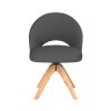 Jídelní otočná židle MICK WLL, dřevěné nohy "čtyřnožka", tmavě šedý látkový potah