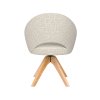 Jídelní otočná židle MICK WLL, dřevěné nohy "čtyřnožka", béžový látkový potah