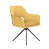 Jídelní otočná židle MOS WLL, kovové nohy "rovné", žlutý látkový potah