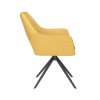 Jídelní otočná židle MOS WLL, kovové nohy "rovné", žlutý látkový potah