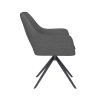 Jídelní otočná židle MOS WLL, kovové nohy "rovné", tmavě šedý látkový potah