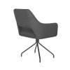 Jídelní otočná židle MOS WLL, kovové nohy "oblouk", tmavě šedý látkový potah