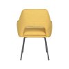 Jídelní židle MOS WLL, kovová, žlutý látkový potah