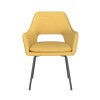 Jídelní židle MOS WLL, kovová, žlutý látkový potah