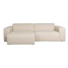 Rohová pohovka MILKA, 3-sedák, polyester pískový, levý roh