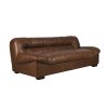 Pohovka DOUGLAS Dutchbone, 3-sedák, 214 cm, kůže a dřevo, tmavě hnědá