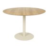 Jídelní stůl kulatý STEVEN WLL Ø110 cm, kov a MDF, béžový