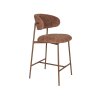 Barová židle CLAES WLL, kovová, potah hnědý