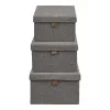 Úložné boxy NOTO House Nordic polyester, set 3 kusů, šedé