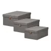 Úložné boxy NOTO House Nordic polyester, set 3 kusů, šedé