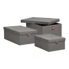 Úložné boxy NOTO House Nordic polyester, set 3 kusů, šedé
