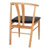 Jídelní židle ARTENARA HOUSE NORDIC, dřevo a umělá kůže, přírodní/černá