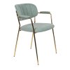 Křeslo s područkami JOLIEN WLL světle zelené/nohy zlaté