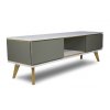 3064 6 komoda tv skandica jorgen 50x160 cm seda s bilymi deskami drevene nohy
