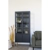 4933 3 sklenena vitrina vysoka brisbane 180x80 cm plna dvirka cerny kov