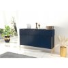 8305 13 komoda moderni skandica polka 78x120 cm tmave modra a zlate kovove nohy