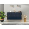 8305 15 komoda moderni skandica polka 78x120 cm tmave modra a zlate kovove nohy