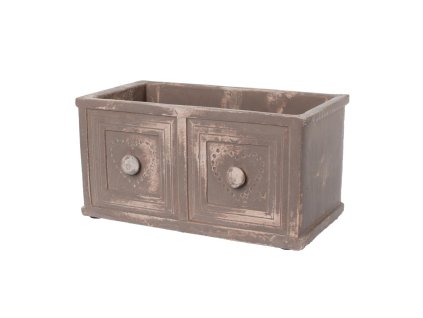 Cement obal 2 šuflík brown 24,5x13xh12,5cm