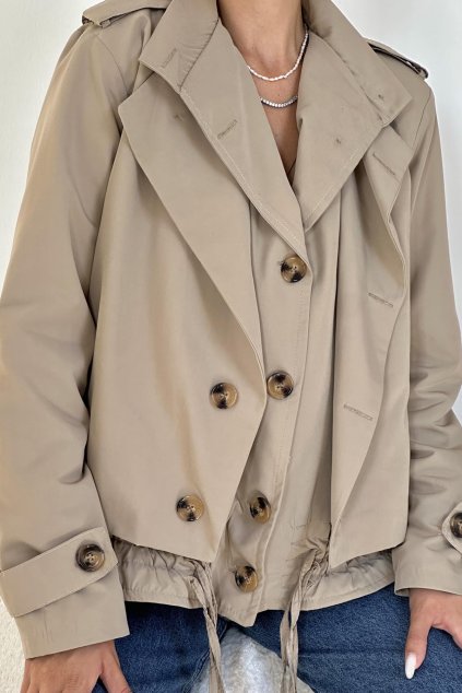 KRÁTKY TRENCH COAT BEIGE