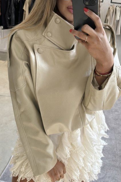 ICONIC BEIGE OVERSIZE KOŽENKA