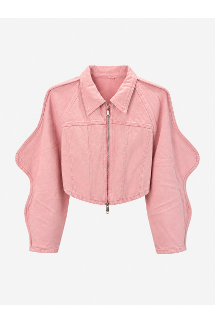 PINK CROP DENIM BUNDIČKA