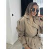 BEIGE KOŽENKOVÝ TRENCH COAT