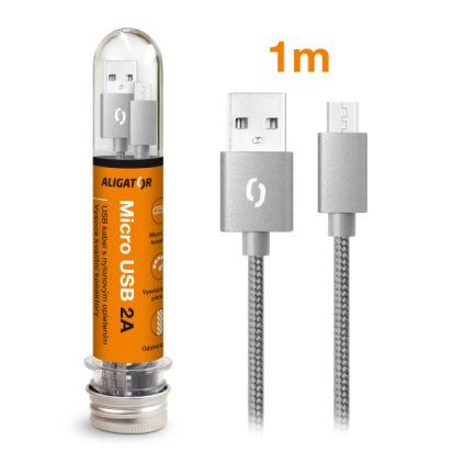 1003 1003 datovy kabel aligator tuba 2a micro usb sedy