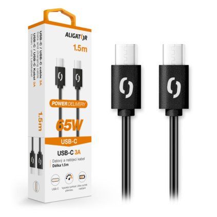 1024 1024 1024 datovy kabel aligator power 65w usb c usb c 3a 1 5m cerny