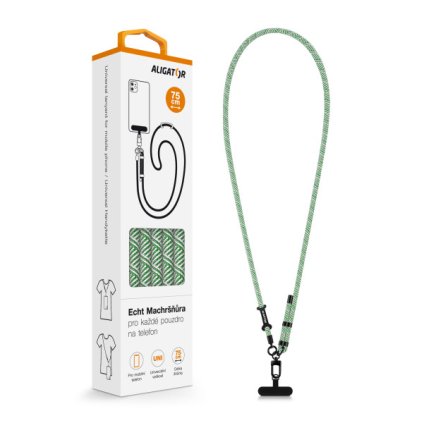 Echt Machršňůra ALIGATOR, univerzální šňůrka pro mobilní telefon, zelená