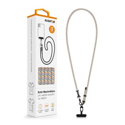 Echt Machršňůra ALIGATOR, univerzální šňůrka pro mobilní telefon, strakatá