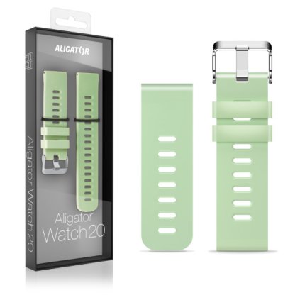 Řemínek silikonový ALIGATOR 20mm, pistáciový