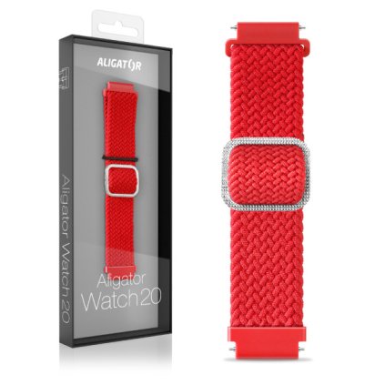 Textile strap ALIGATOR 20mm, red