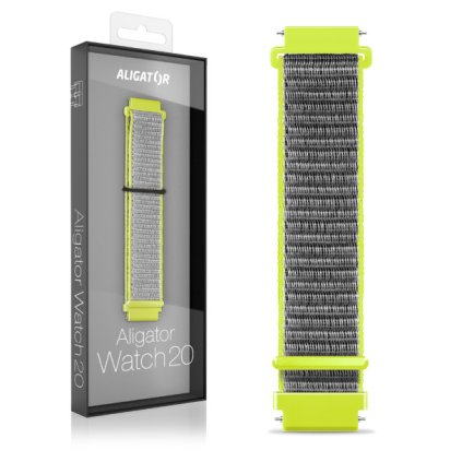 Řemínek nylonový ALIGATOR 20mm, limetkový