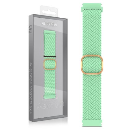 Aligátor textil szíj 20mm, türkiz
