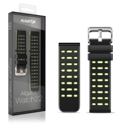 Dual silicone strap ALIGATOR 22mm, green