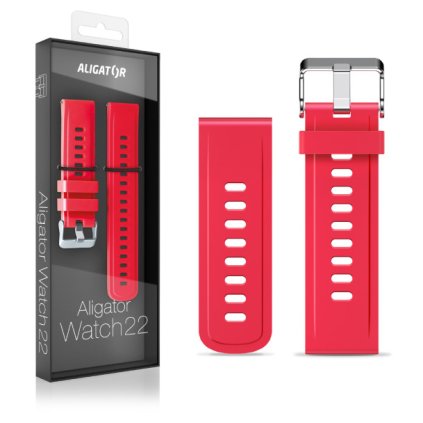 Řemínek silikonový ALIGATOR 22mm, červený
