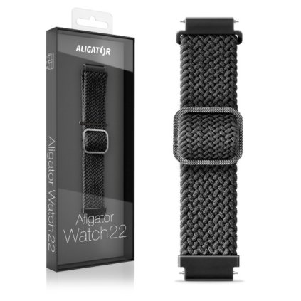 1720 1720 reminek textilni aligator 22mm cerny