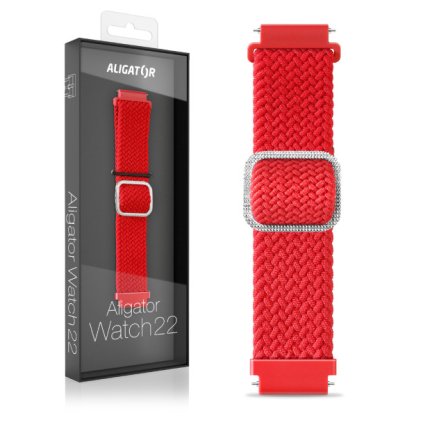 1726 1726 reminek textilni aligator 22mm cerveny