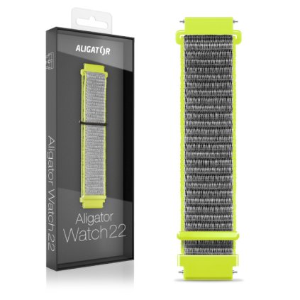 1732 1732 reminek nylonovy aligator 22mm limetkovy