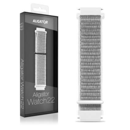 1735 1735 reminek nylonovy aligator 22mm bily