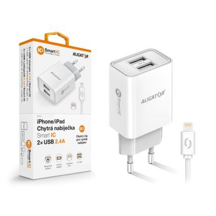 5176 5176 5176 nabijecka aligator iphone ipad 2xusb vystup smart ic bila