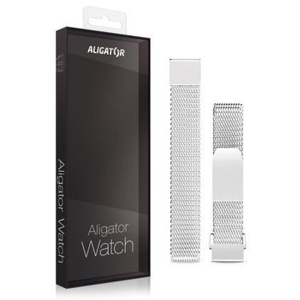 ALIGATOR 16 mm-es ezüst színű mágneses fém szíj